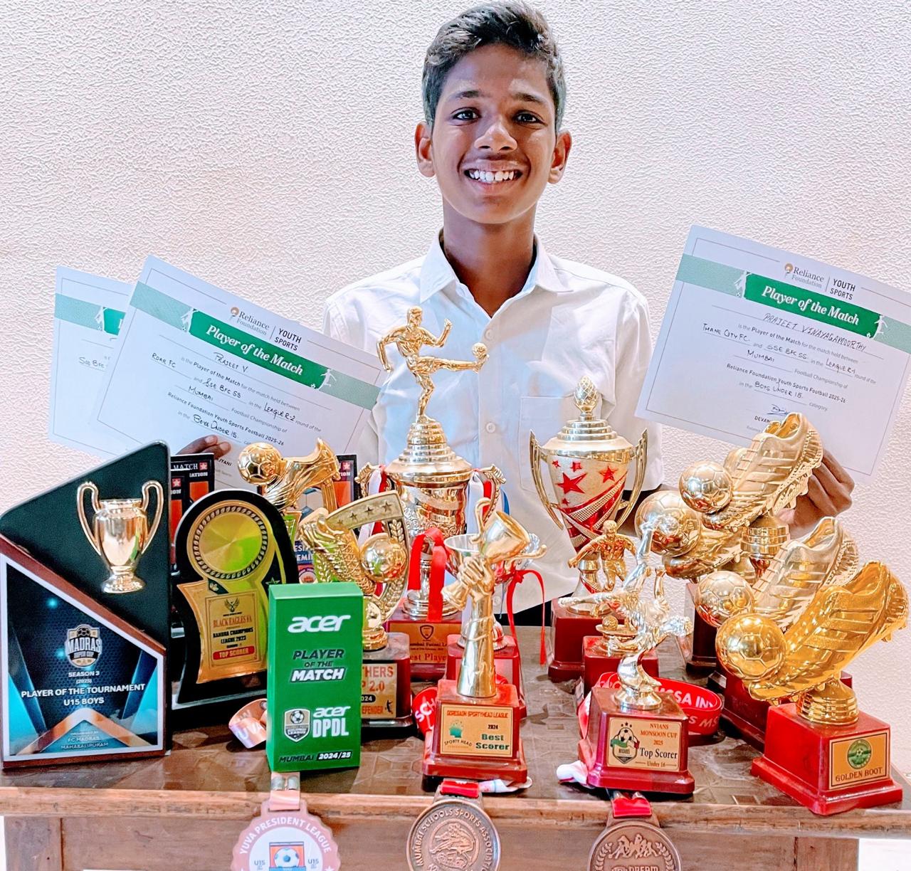 Student Football Achievement – Prajeet Vinayagamoorthy from std 9.